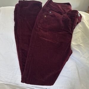 AG Adriano Goldschmied Deep Red Corduroy Pants